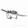 Men's Stud Earring with One Pair of Cool Silver Sword, 316L Stainless Steel, 4.1cm Size